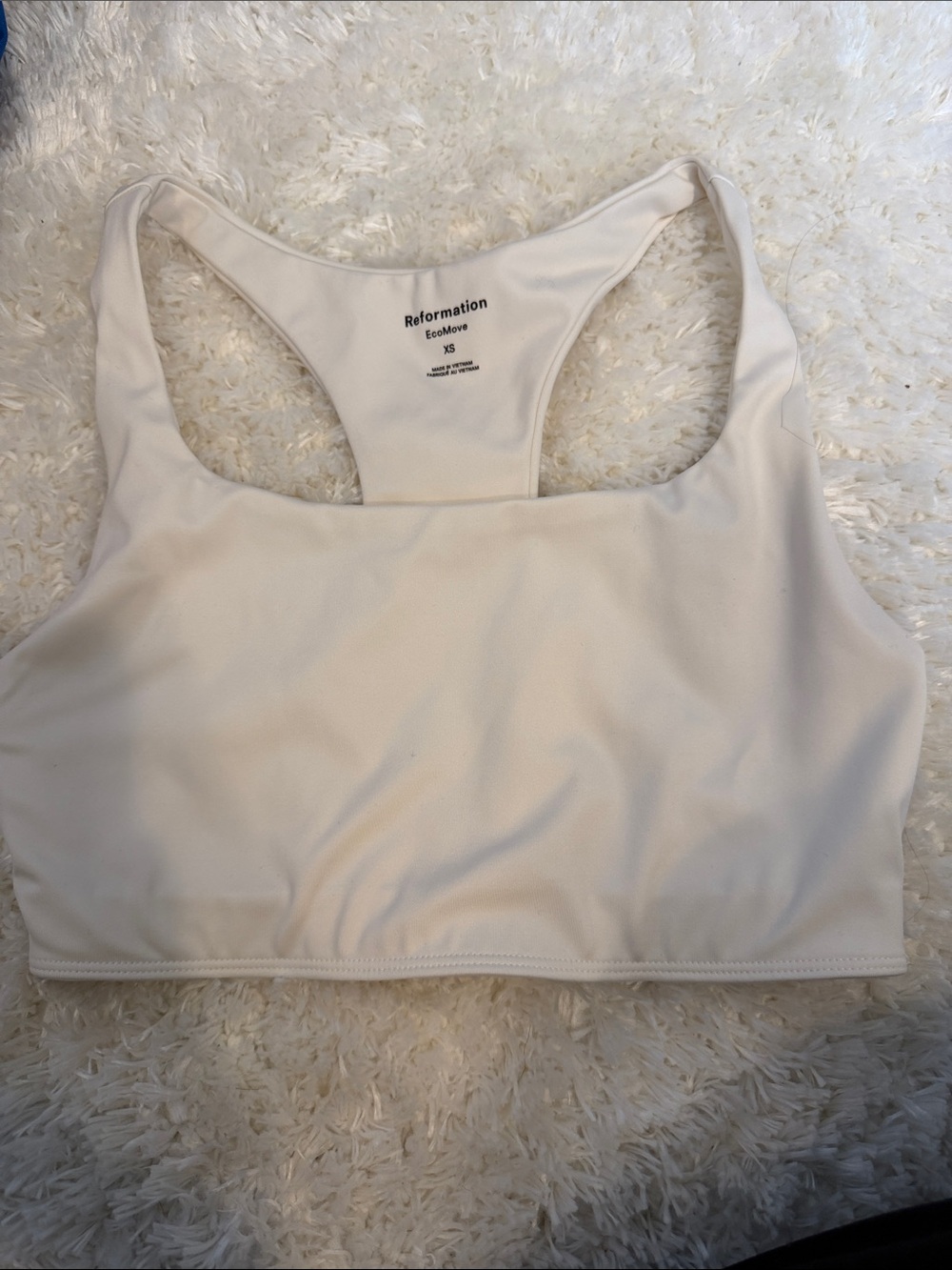 Reformation Cream Racerback EcoMove Sports Bra